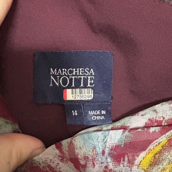 Marchesa Notte Floral Printed Cocktail Dress - Picture 8 of 11